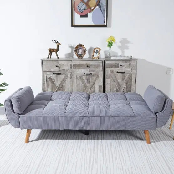 2064 Corduroy Sofa  Sofa Bed-Smoke Gray Magenta Charlie