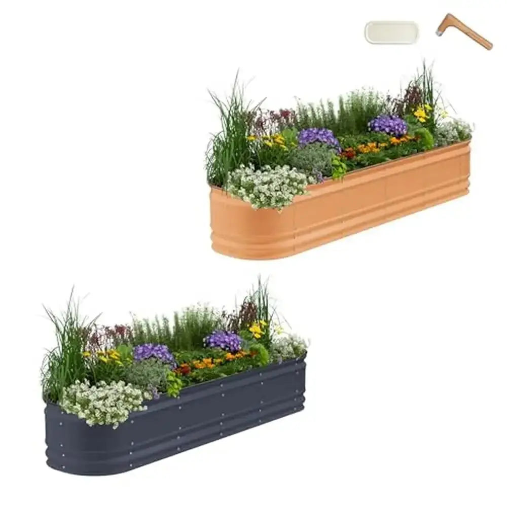 Modular Metal Raised Garden Beds 2 Pack 17" Tall Magnetic Plant Tags Vego Garden The Zebra Effect