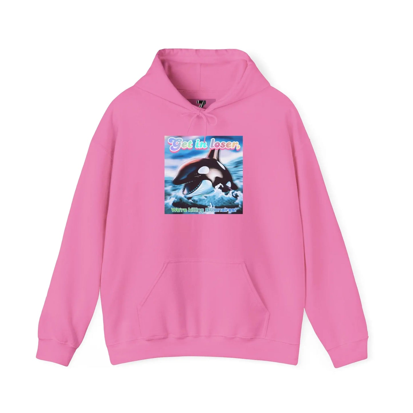 Hooded Sweatshirt Get in loser Orca humor shirt Printify