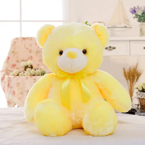 Creative Light Up LED Teddy Bear Stuffed Animals Plush Toy Colorful Glowing Christmas Gift For Kids Pillow The Zebra Effect