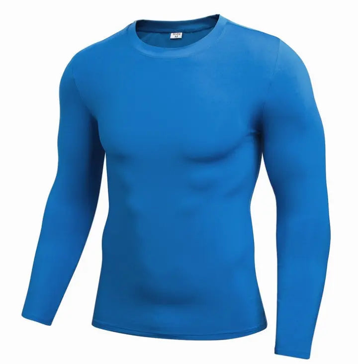 Men's Blank Long Sleeve Compression Top Magenta Charlie