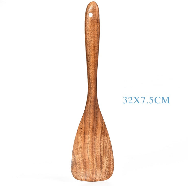 Teak Natural Wood Tableware Spoon Ladle Turner Rice Colander Soup Skimmer Cooking Tool Sets Spoon Scoop Kitchen Tools Gadgets Magenta Charlie