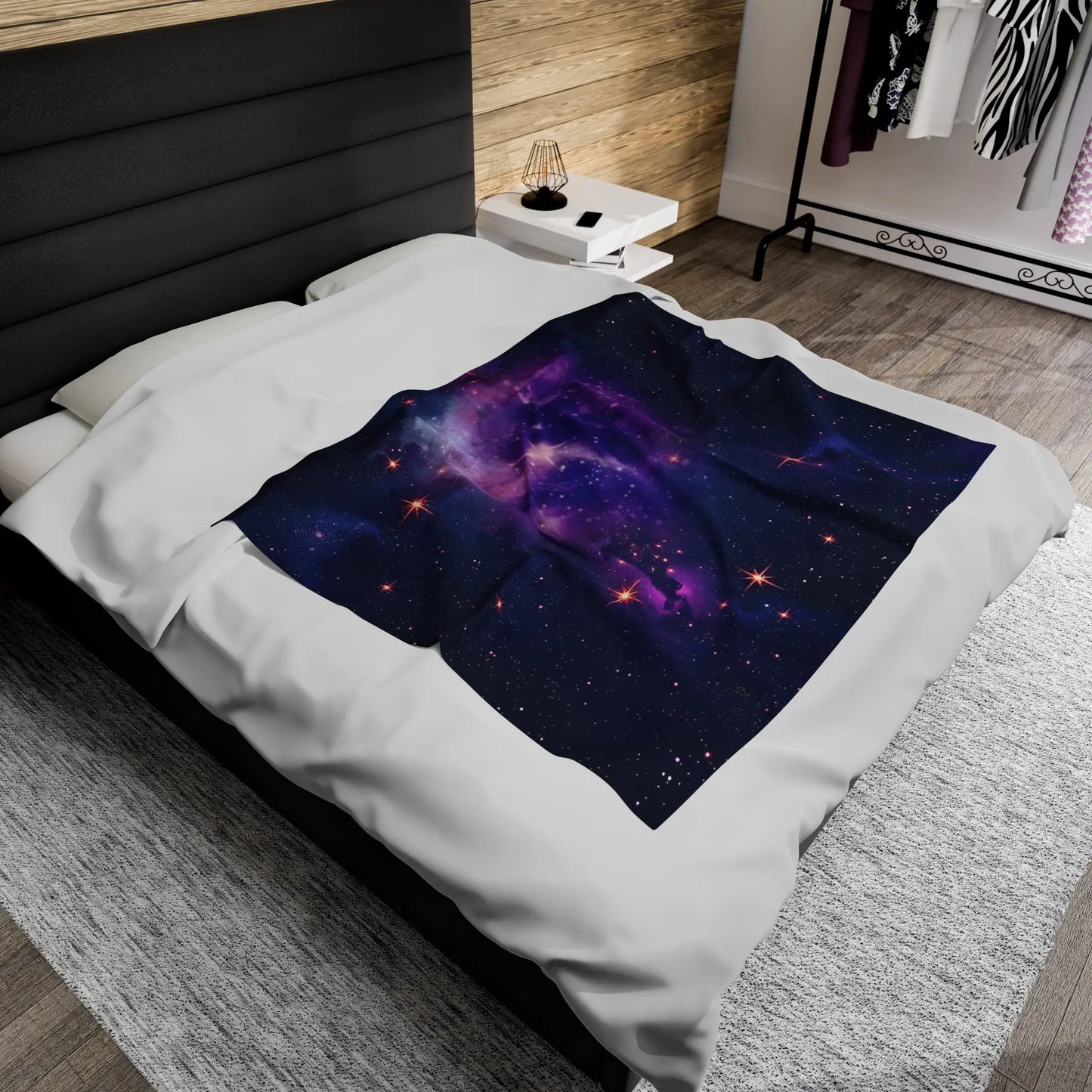 Plush Blanket - Purple Galaxy Design Printify