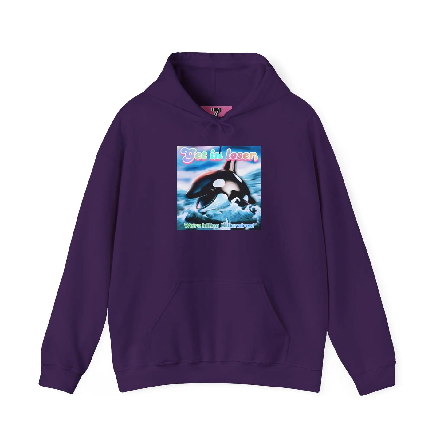 Hooded Sweatshirt Get in loser Orca humor shirt Printify