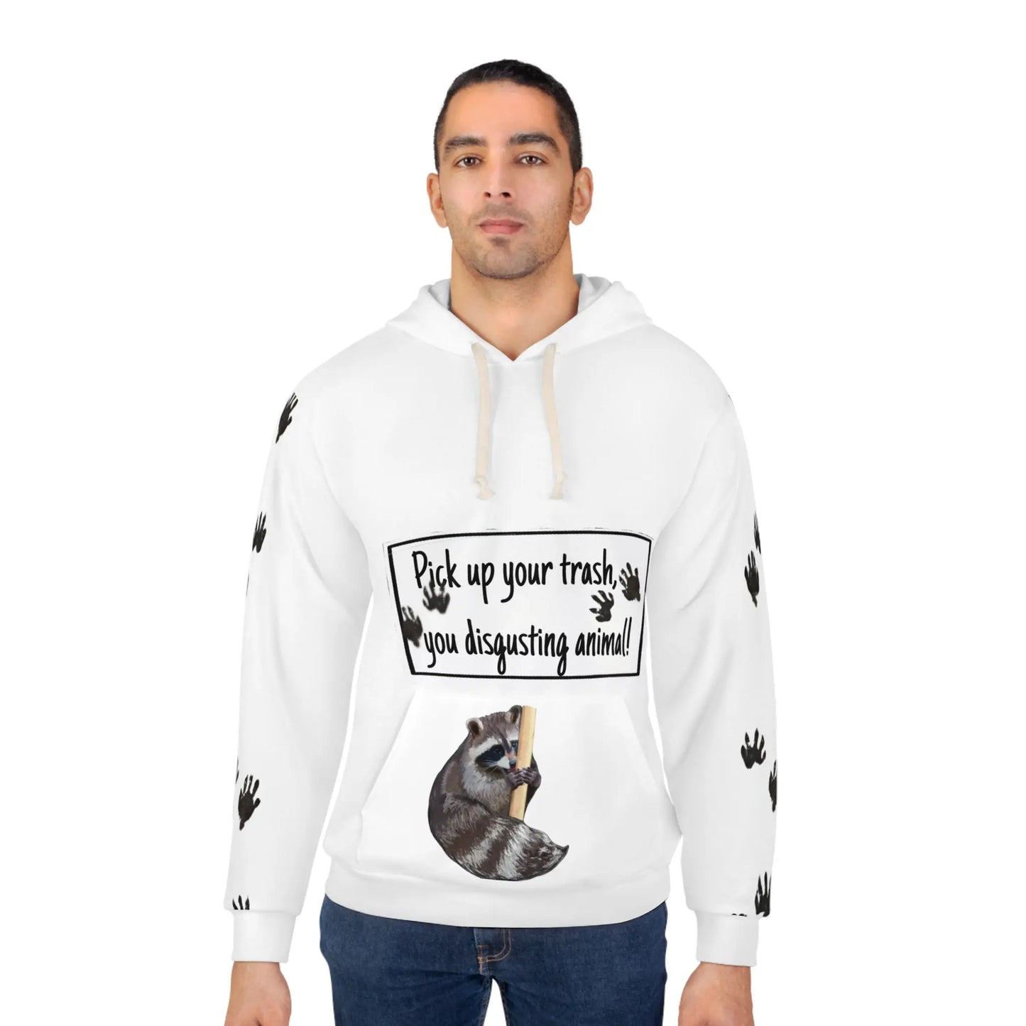 Unisex Trash Panda, pick Up Your Trash Pullover Hoodie (AOP) Printify