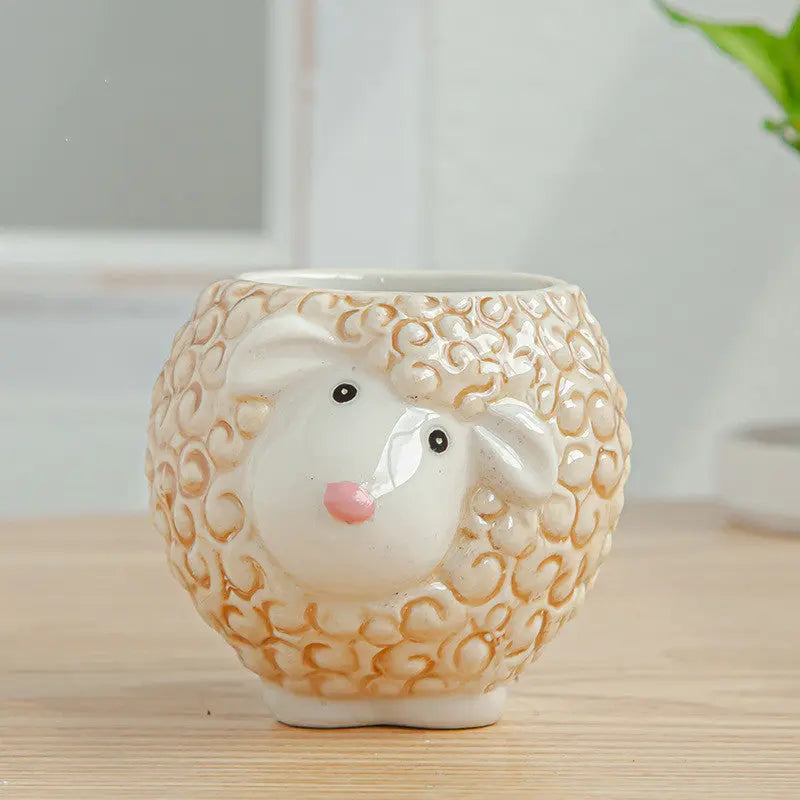 Simple Cartoon Animal Succulent Flower Pot Ceramic Flower Pot Magenta Charlie