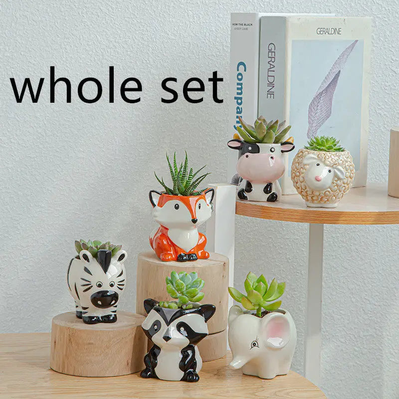 Simple Cartoon Animal Succulent Flower Pot Ceramic Flower Pot Magenta Charlie