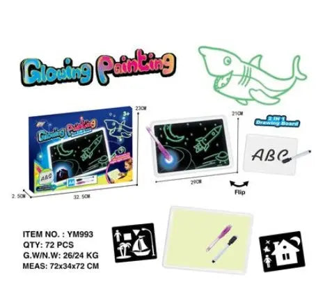 Educational Toy Drawing Pad 3D Magic 8 Light Effects Puzzle Board Sketchpad The Zebra Effect