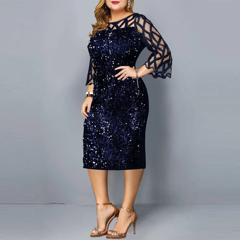 Party Dresses Sequin Plus Size Women's Sexy Night Club Dress The Zebra Effect