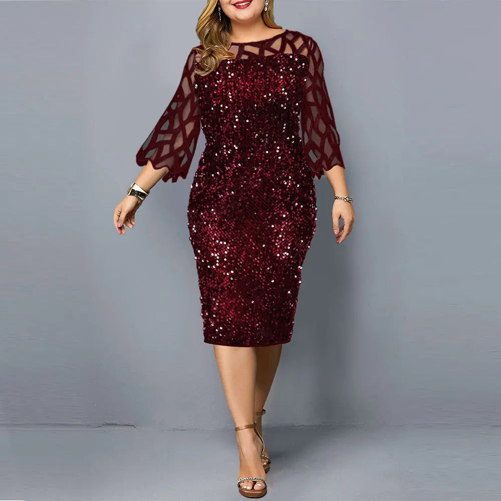 Party Dresses Sequin Plus Size Women's Sexy Night Club Dress The Zebra Effect