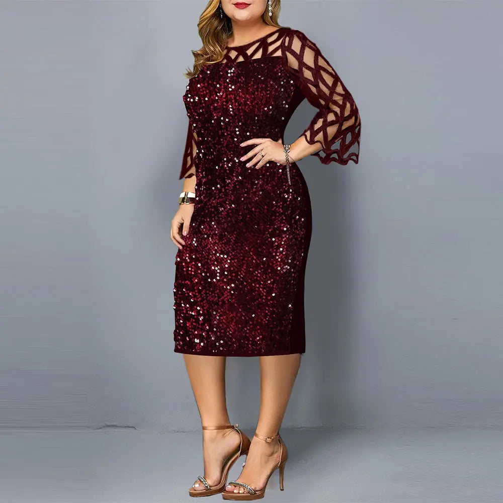 Party Dresses Sequin Plus Size Women's Sexy Night Club Dress The Zebra Effect