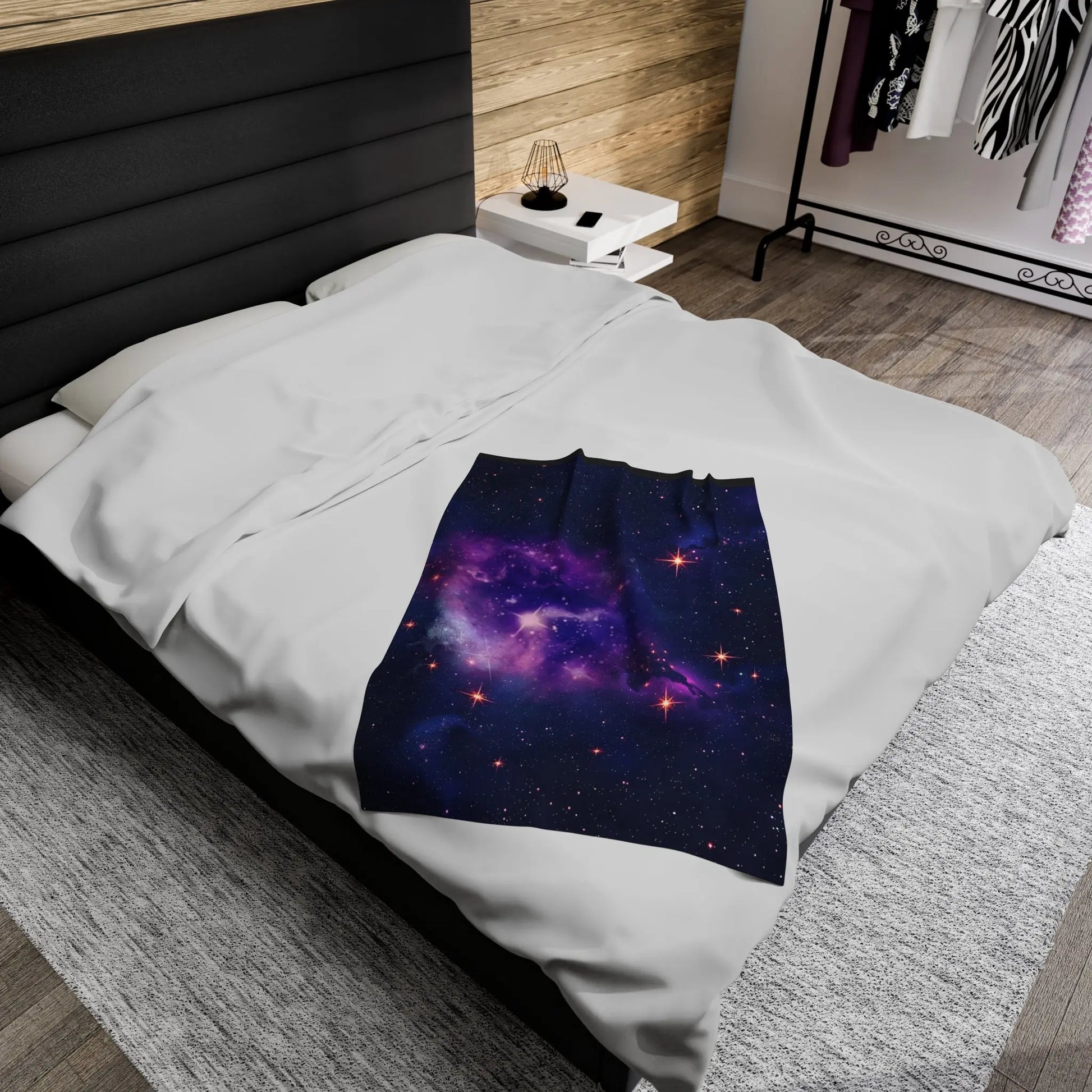 Plush Blanket - Purple Galaxy Design Printify