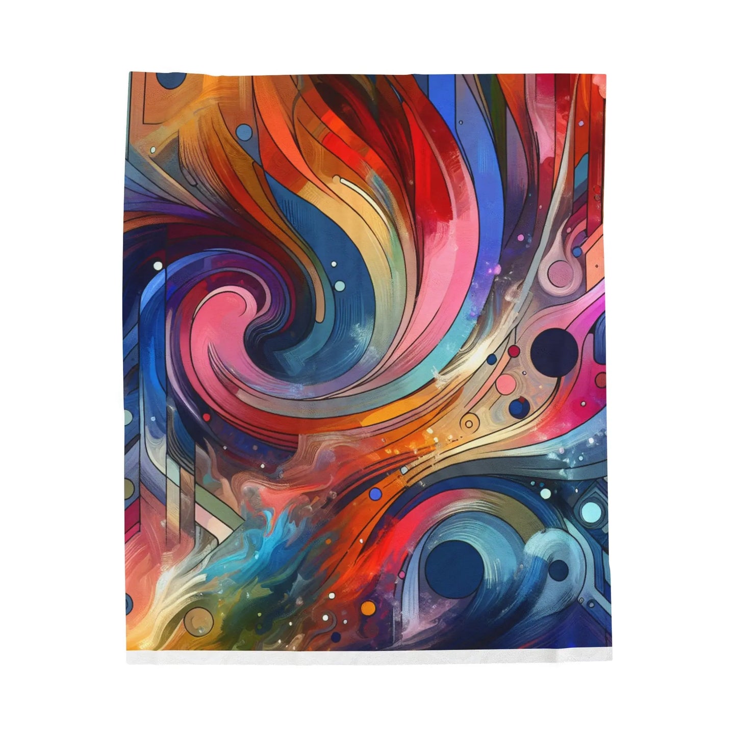 Velveteen Plush Blanket - Abstract Art Design Printify