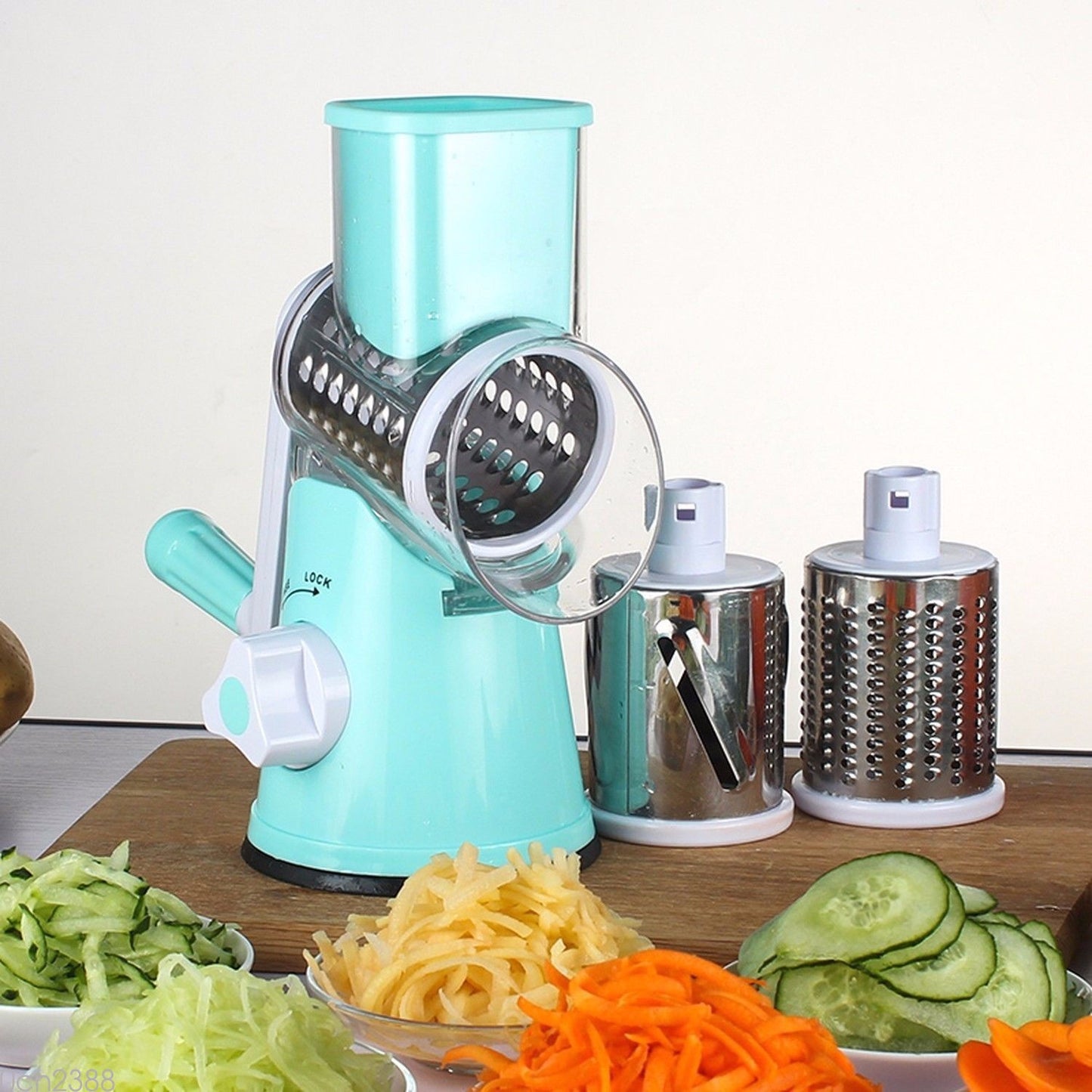 Vegetable Cutter Round Mandoline Slicer Potato Julienne Carrot Grater Cheese Magenta Charlie