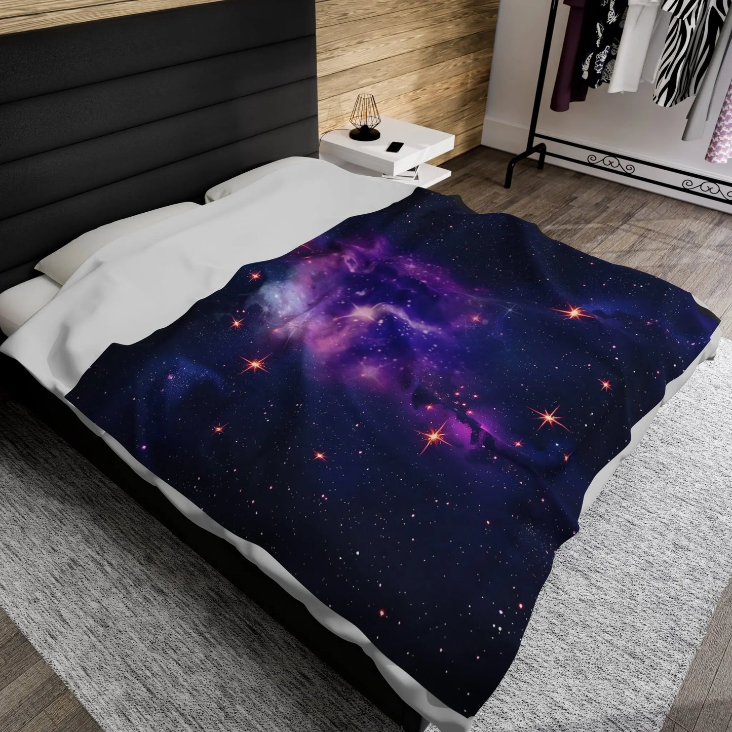 Plush Blanket - Purple Galaxy Design Printify