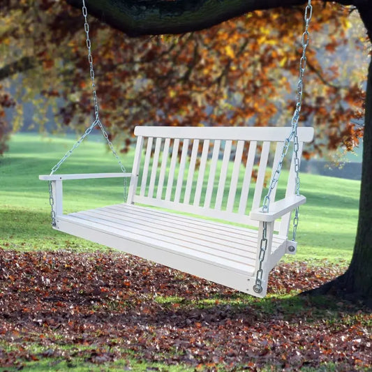 Wooden Bench Swing With Chain Magenta Charlie