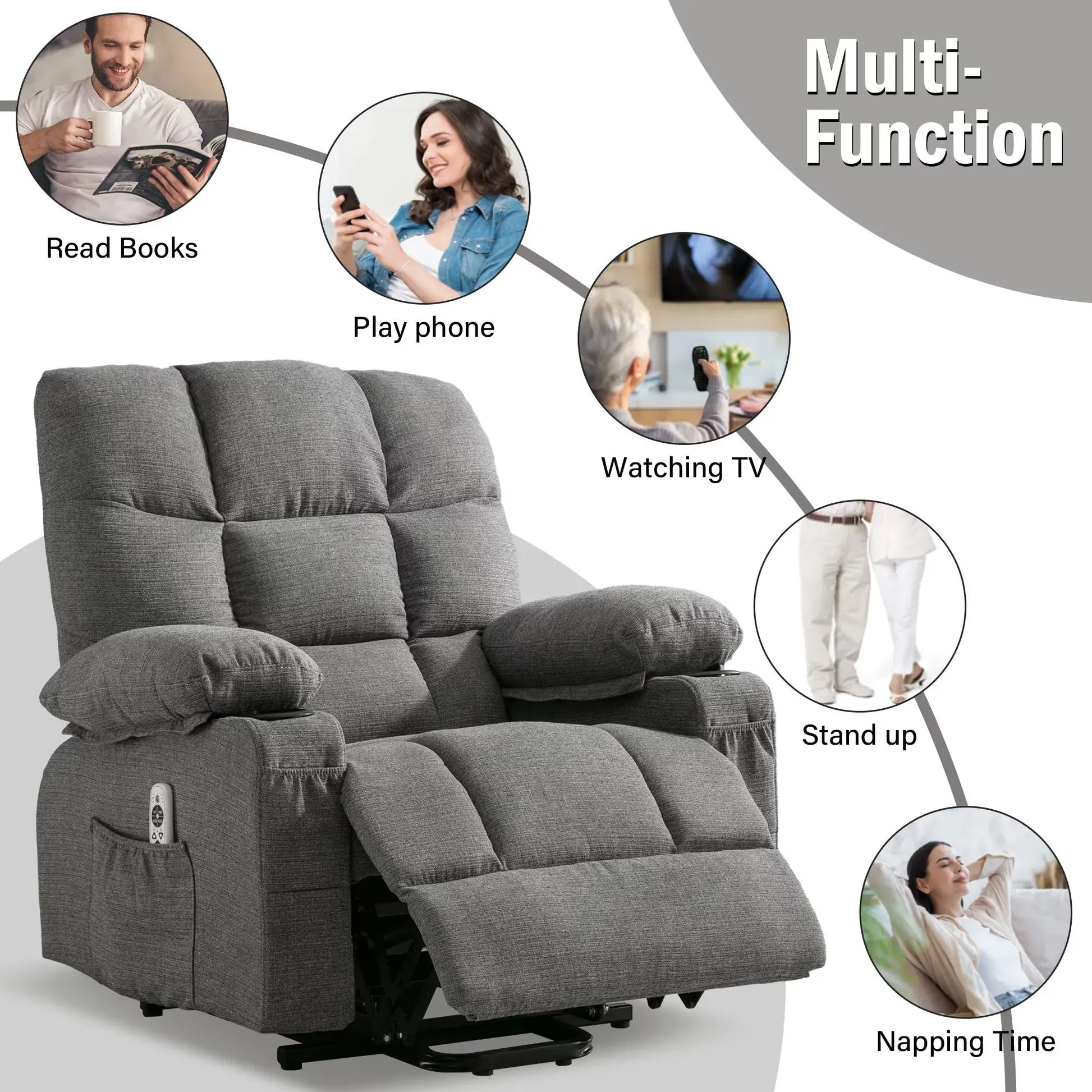 Massage Reclining Chairs For The Elderly Magenta Charlie