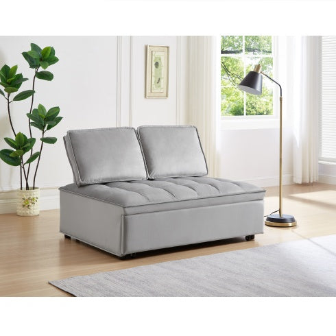 Convertible Sleeping Sofa Bed, Modern Velvet Fabric Double Seat Sofa Bed, Sleeping Sofa Bed With 2 Backs And Detachable Backs, Backs, Suitable For Living Room Bedroom,Grey Magenta Charlie