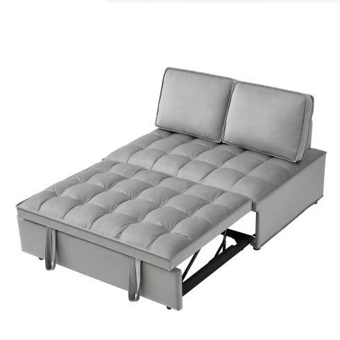 Convertible Sleeping Sofa Bed, Modern Velvet Fabric Double Seat Sofa Bed, Sleeping Sofa Bed With 2 Backs And Detachable Backs, Backs, Suitable For Living Room Bedroom,Grey Magenta Charlie