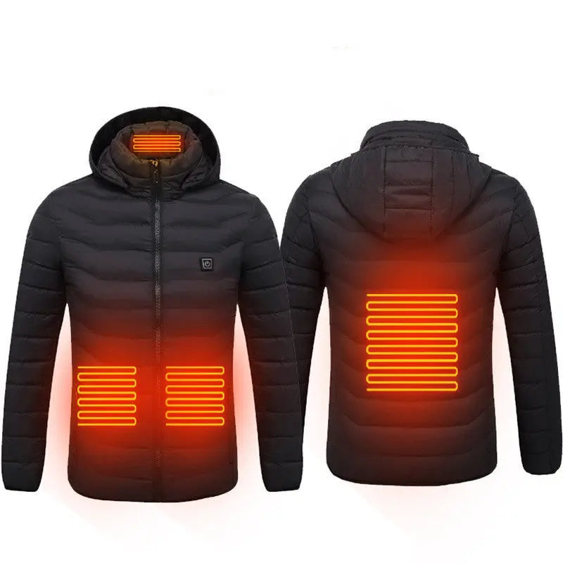 New Heated Jacket Coat USB Electric Jacket Cotton Coat Heater Thermal Clothing Heating Vest Men's Clothes Winter The Zebra Effect