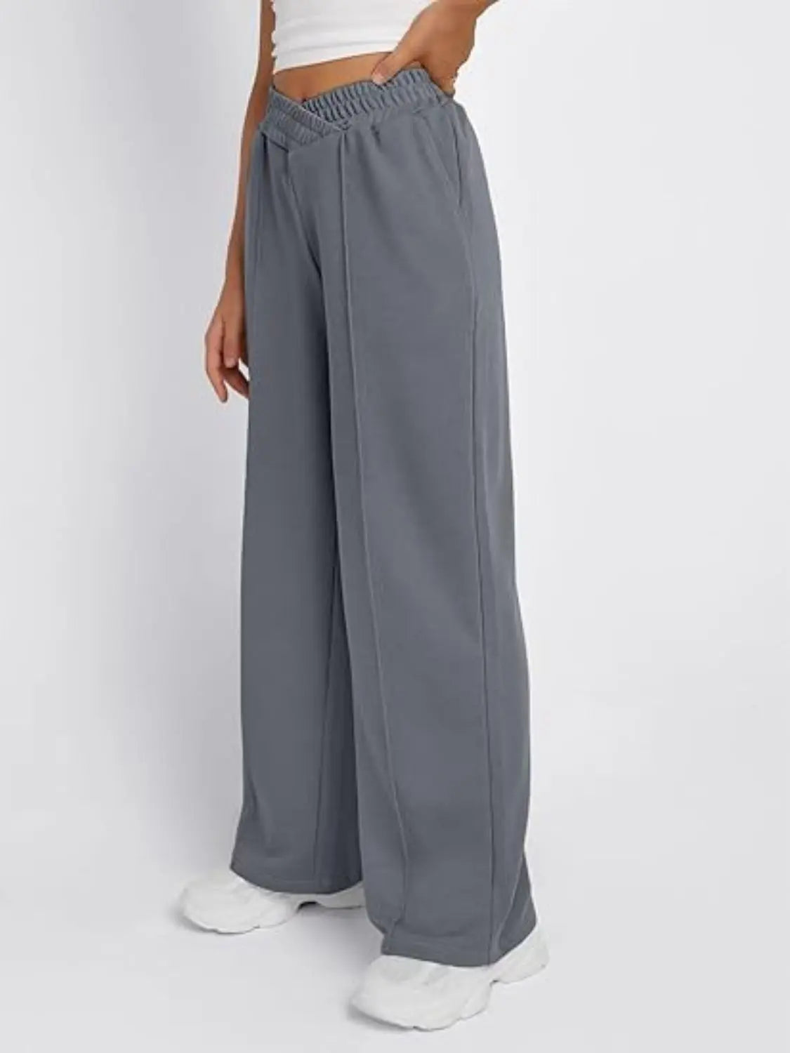 Elastic Waist Wide Leg Pants Trendsi