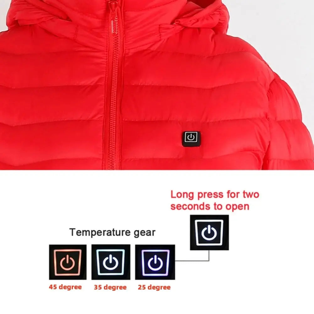 New Heated Jacket Coat USB Electric Jacket Cotton Coat Heater Thermal Clothing Heating Vest Men's Clothes Winter The Zebra Effect