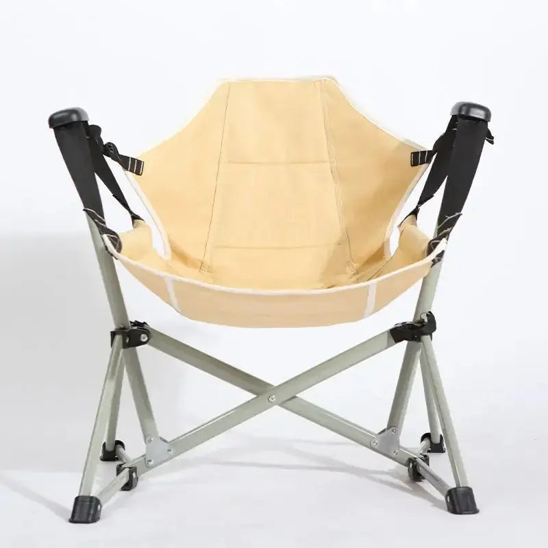 Outdoor Folding High Load-Bearing Camping Chair Backrest Rocking Moon Chair Portable Camping Beach  Chair Wholesale The Zebra Effect