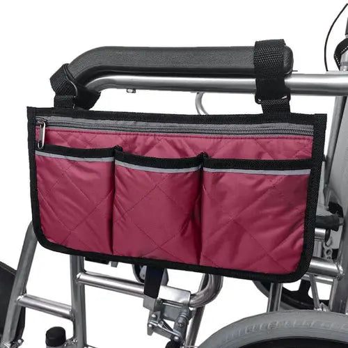 Cycling Walker Bag Rollator Organizer Pockets Wheelchair Scooter Maroon Asteria