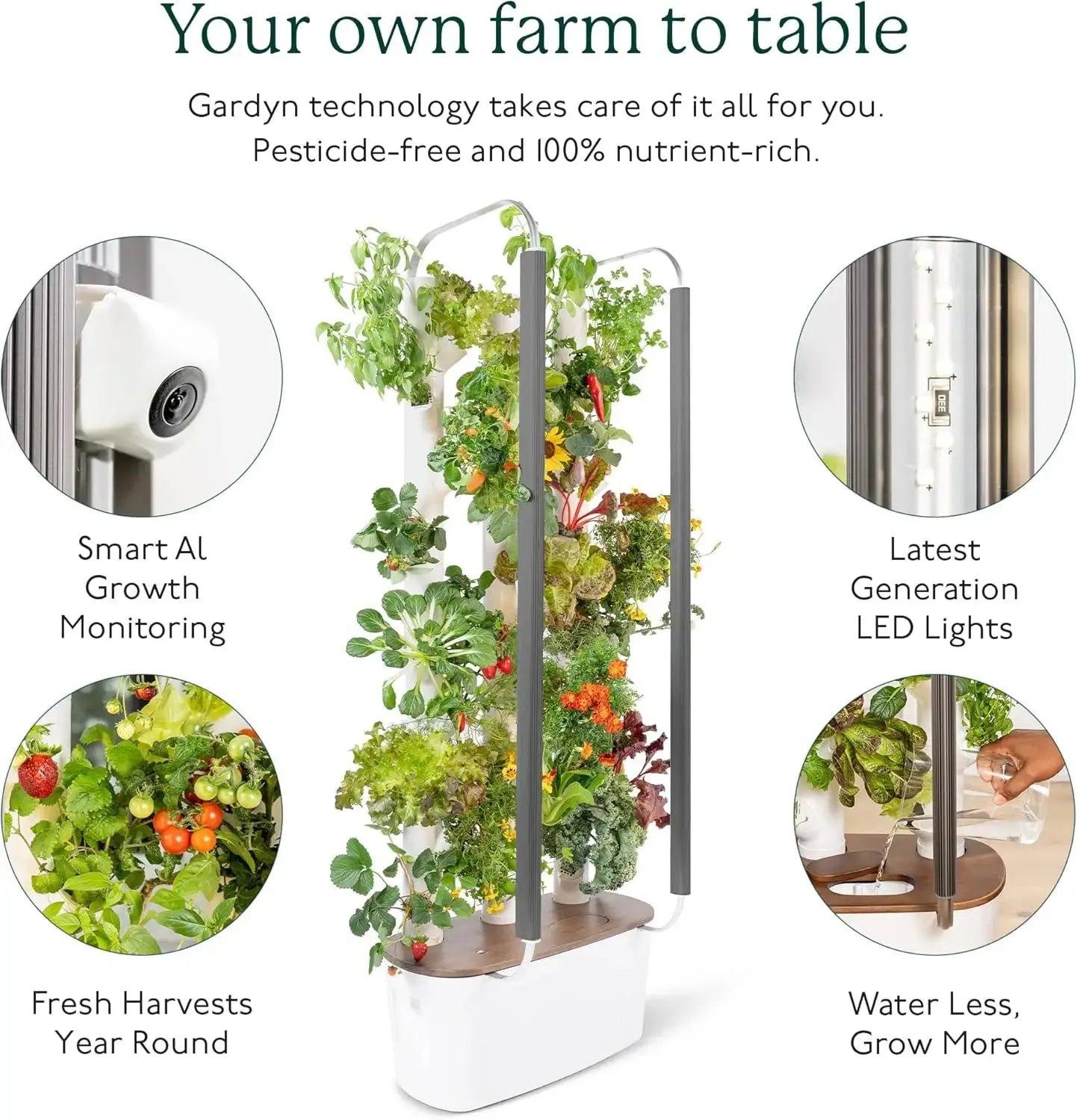 Growing System Vertical Indoor Garden Planter | Smart Herb Garden Includes 30 Non-GMO Indoor Plants, Herbs The Zebra Effect