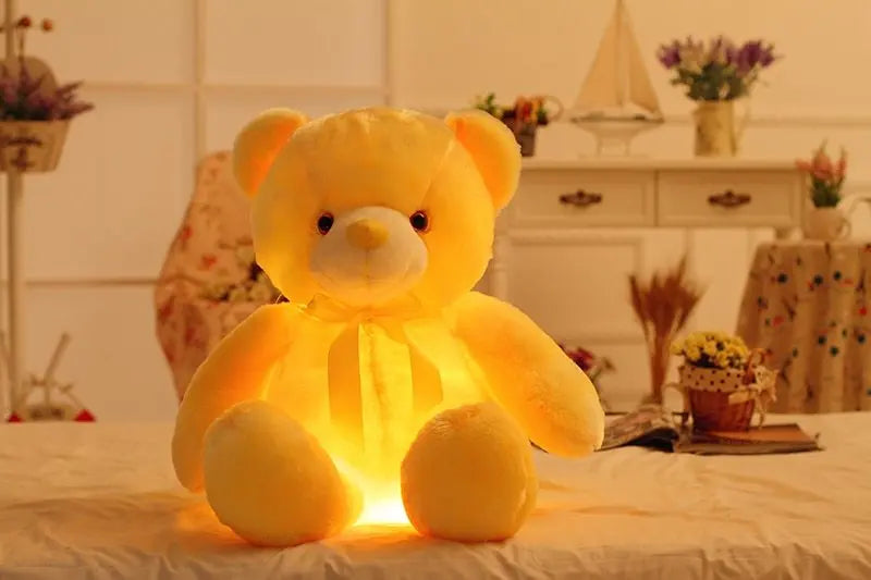 Creative Light Up LED Teddy Bear Stuffed Animals Plush Toy Colorful Glowing Christmas Gift For Kids Pillow The Zebra Effect