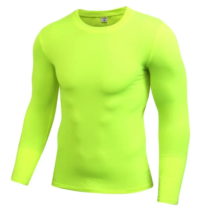 Men's Blank Long Sleeve Compression Top Magenta Charlie