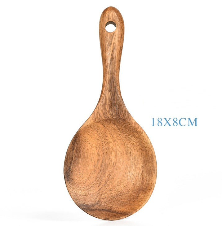 Teak Natural Wood Tableware Spoon Ladle Turner Rice Colander Soup Skimmer Cooking Tool Sets Spoon Scoop Kitchen Tools Gadgets Magenta Charlie