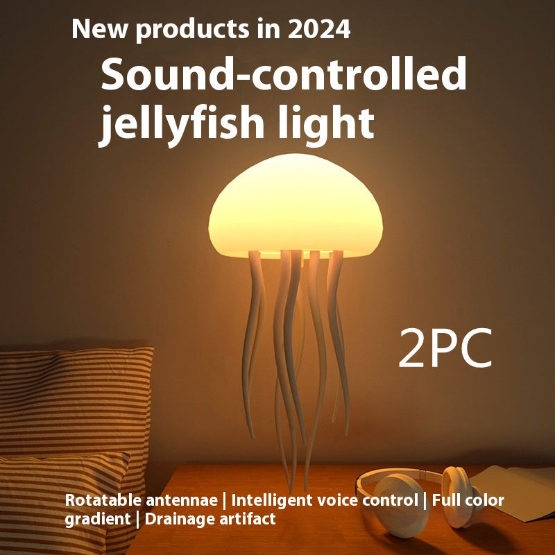 Jellyfish Mood Lamp LED Jellyfish Night Light Portable Jellyfish Lamp Jellyfish Decorations Smart Table Lamp For Bedside Desk Magenta Charlie