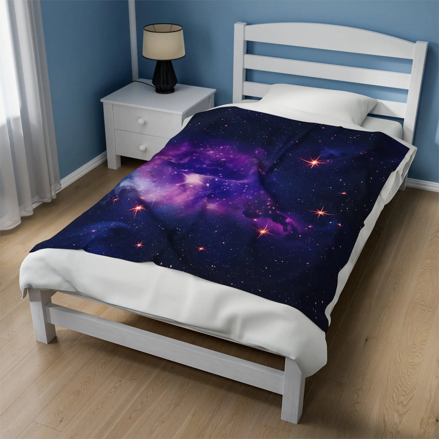 Plush Blanket - Purple Galaxy Design Printify