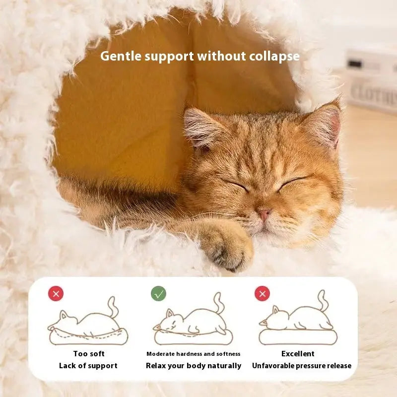 Closed Warm Plush Pet Cat Nest Magenta Charlie