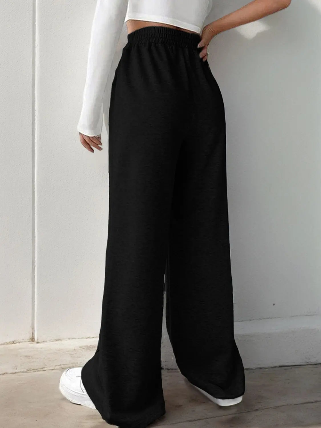 Elastic Waist Wide Leg Pants Trendsi