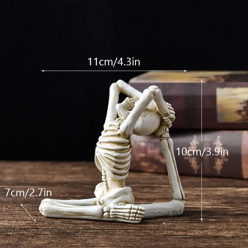 Halloween Horror Desktop Decoration Resin Ornaments Feature Modeling Yoga Skull Skeleton Magenta Charlie