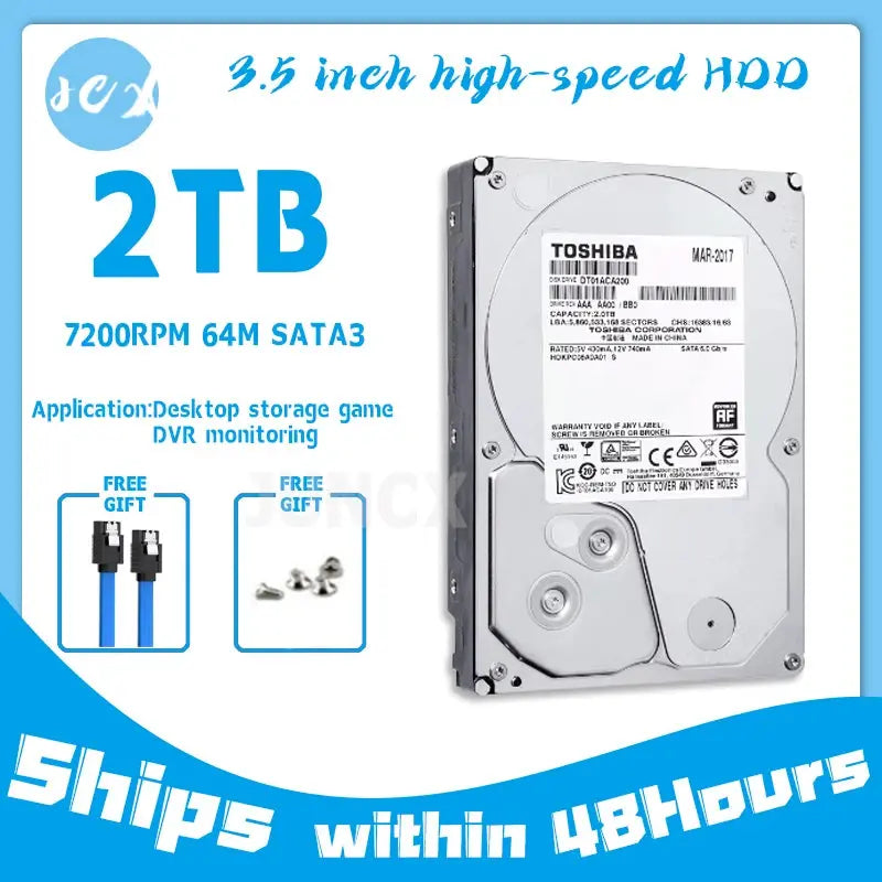 TOSHIBA 2TB Hard Drive Disk 2000GB 2TB Internal HD HDD Harddisk 7200 RPM 64M Cache 3.5" 35 SATA III for Desktop PC Computer The Zebra Effect