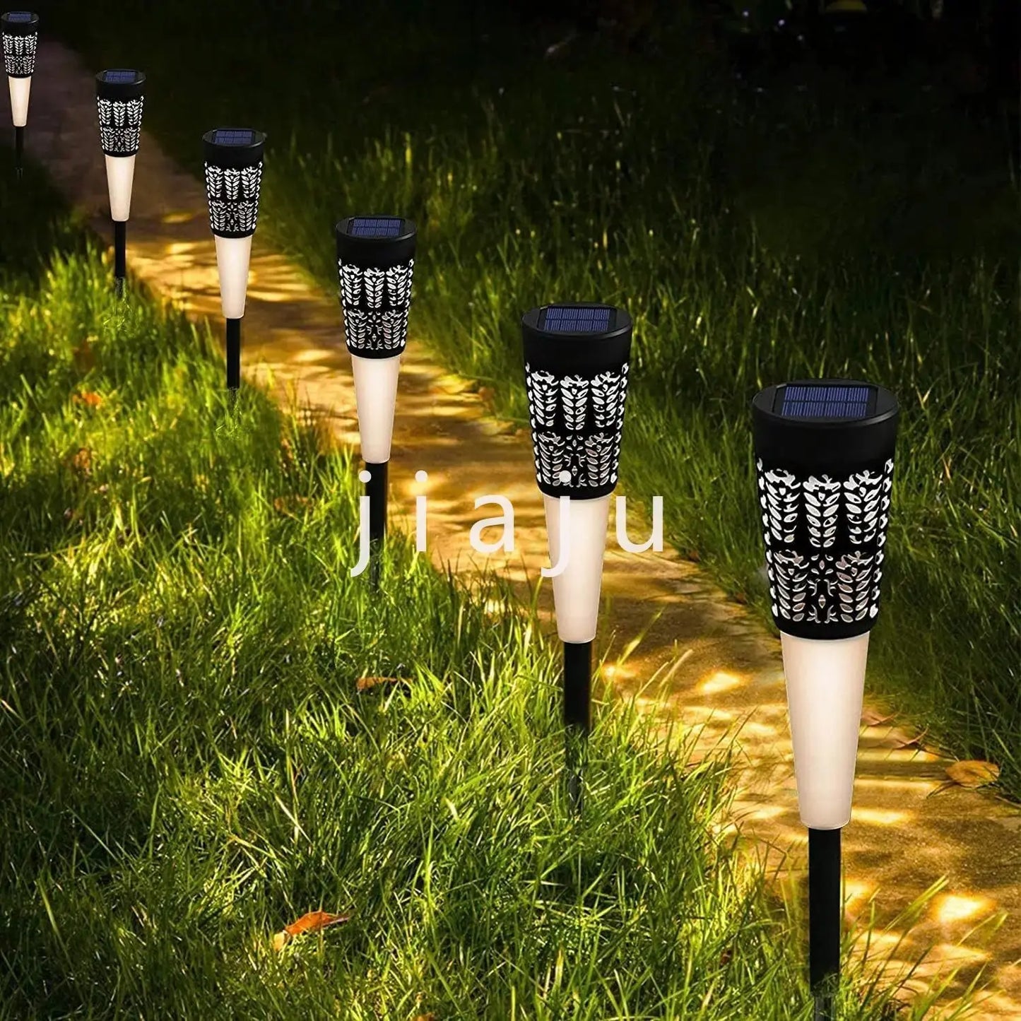 LED Solar Pathway Lights Warm White Outdoor Solar Lights Waterproof Solar Powered Lights for Yard Patio LED Christmas Decoration The Zebra Effect