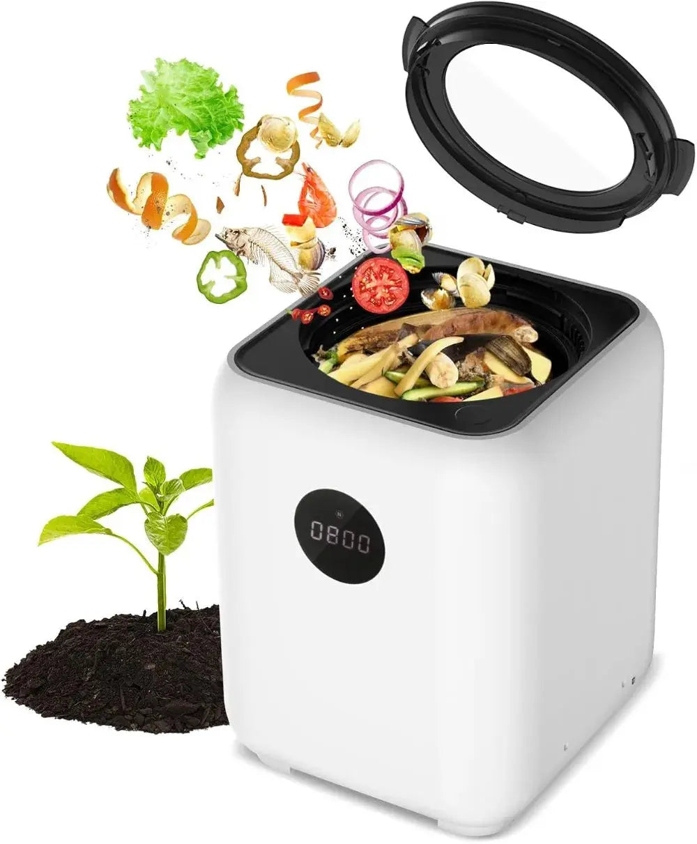 Smart Compost Bin Odorless with 3L/3 Modes/Self-Cleaning/LED Display/Quiet, Turn Food Waste Into Fertilizer for Garden The Zebra Effect