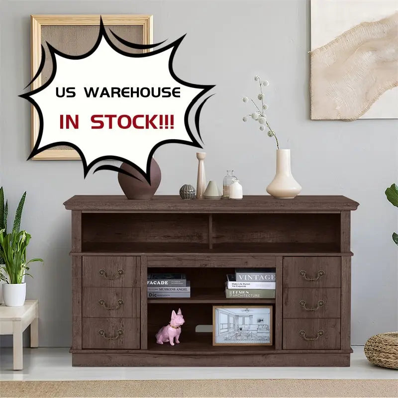 Well-designed TV Cabinet Vintage Home Living Room Wood TV Stand For TVs Modern Entertainment Center Farmhouse TV Storage Cabinet Magenta Charlie