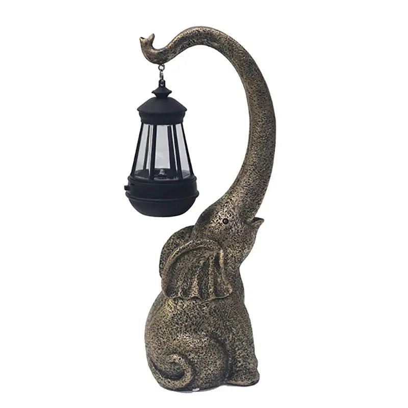 Outdoor Solar Elephant Lamp Resin Creative Crafts Animal Statue Decoration Garden Courtyard Decoration Good Luck Garden Gifts The Zebra Effect