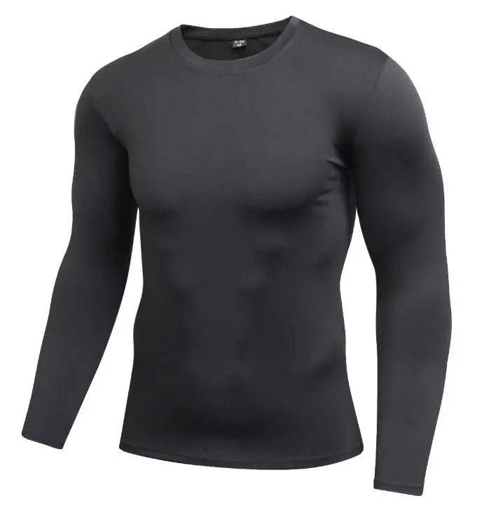 Men's Blank Long Sleeve Compression Top Magenta Charlie