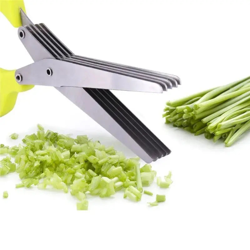 Multifunctional Multi-layer Green Onion Scissors Stainless Steel Onion Cutting Knife Herb Seaweed Spice Scissors Kitchen Scissor Kitchen Gadgets Magenta Charlie