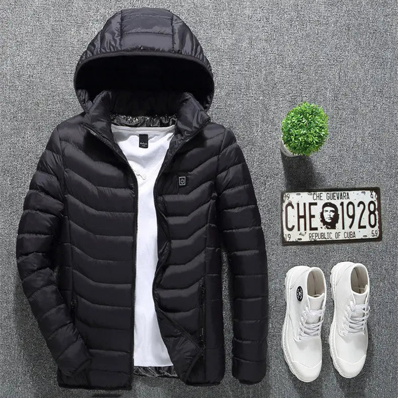 New Heated Jacket Coat USB Electric Jacket Cotton Coat Heater Thermal Clothing Heating Vest Men's Clothes Winter The Zebra Effect