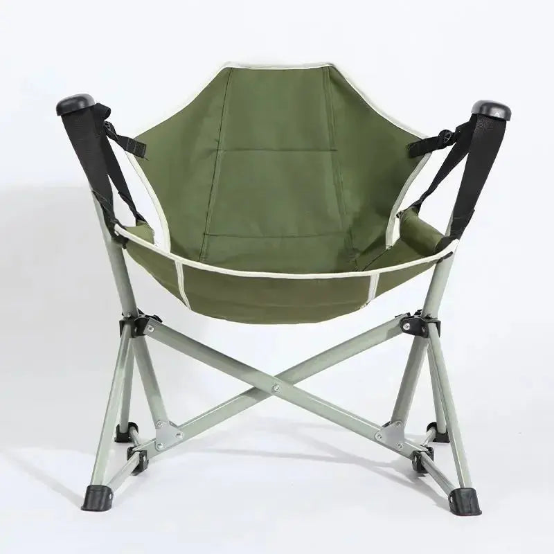 Outdoor Folding High Load-Bearing Camping Chair Backrest Rocking Moon Chair Portable Camping Beach  Chair Wholesale The Zebra Effect