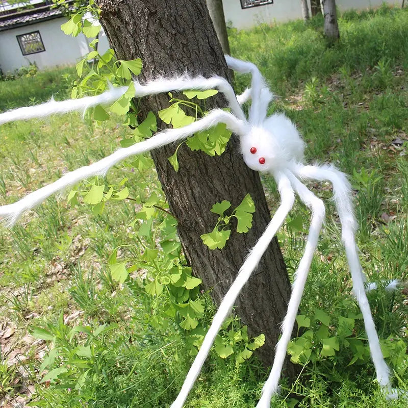 Giant Spider Huge Spider Web Halloween Decoration Props Haunted Indoor Outdoor Spooky Plush Large Araneid Prank Trick Supplies The Zebra Effect