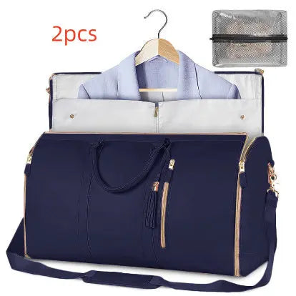 Large Capacity Travel Duffle Bag Women's Handbag Folding Suit Bag Waterproof Clothes Totes Magenta Charlie