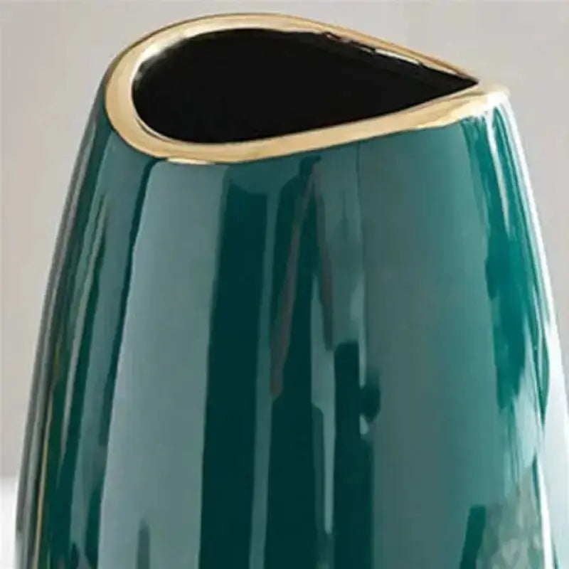 Green Ceramic Vase Copper Pallas