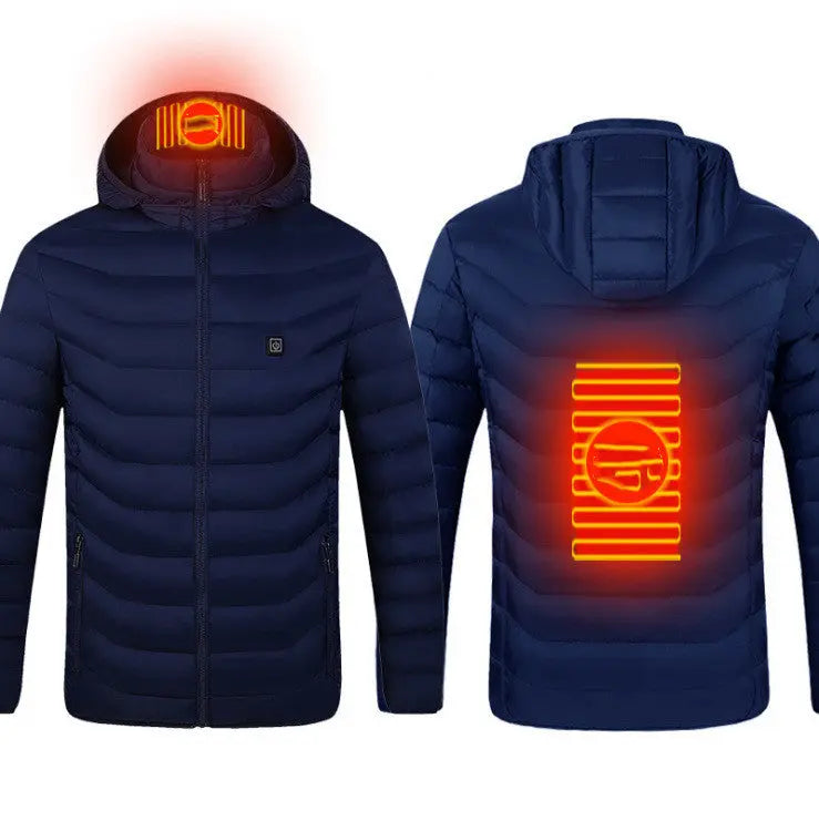 New Heated Jacket Coat USB Electric Jacket Cotton Coat Heater Thermal Clothing Heating Vest Men's Clothes Winter The Zebra Effect